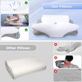 SAHEYER Cuscino per il collo 2 in 1 Cuscino ergonomico per il supporto del collo e cuscino per il collo Cuscino ortopedico per chi dorme sul fianco Cuscino in memory foam per chi dorme sul fianco Schiena e stomaco Cuscini cervicali ortopedici Naty Shop