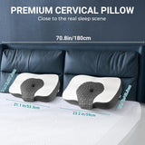 Elviros Cuscino ortopedico in Memory Foam Cuscino per dolori al collo Cuscino per dormire Cuscino ergonomico per il collo Cuscino di supporto per il collo Cuscino antirussamento per chi dorme sul fianco Cuscini ortopedici cervicali bianchi Naty Shop