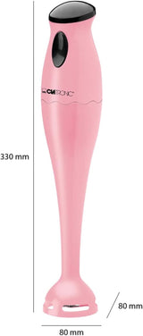 Clatronic Stabmixer/Pürierstab/Blender/Stab-Mixer/Stick/Mixstab SM 3577; Edelstahl-Schlagmesser; Per frullati, Kürbispüree, Babybrei, Milchshake; Con contenitore misto (500 ml); 180 Watt; Negozio Naty Cucina Rosa