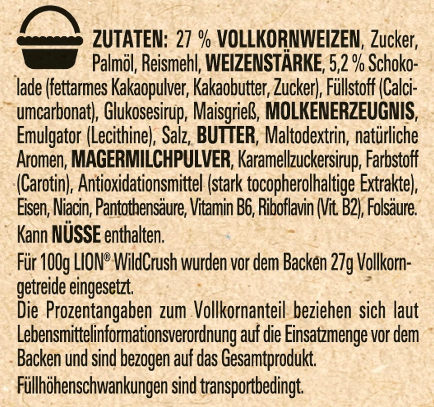 Nestlé LION WildCrush Cereali per la colazione al cioccolato e caramello, confezione da 8 (8 x 360 g)