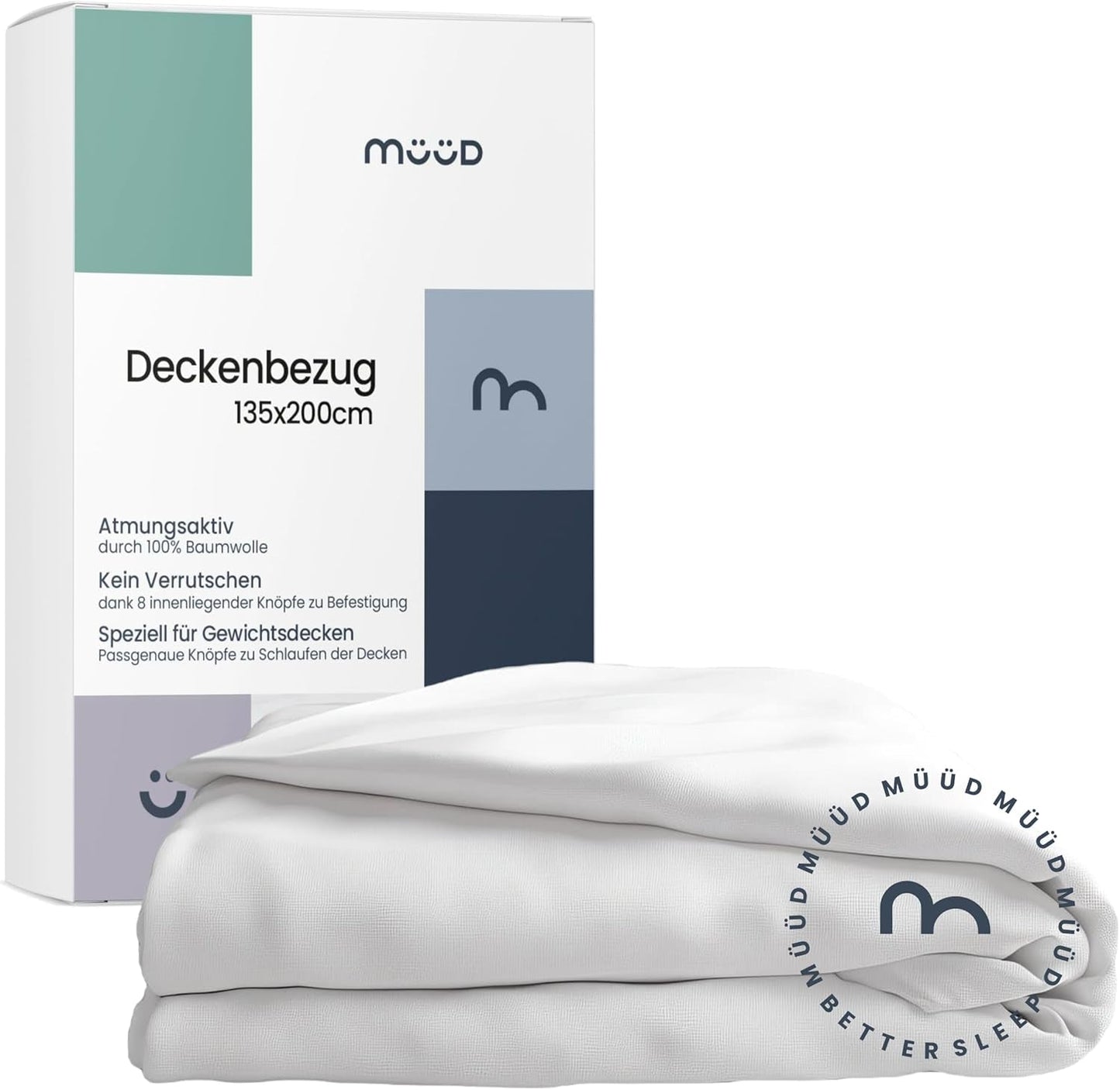 Coperta terapeutica da 7 kg I 135X200Cm I Per un sonno ristoratore I Coperta ponderata di alta qualità in cotone traspirante I Antistress e terapeutica - Inclusa scatola di imballaggio con maniglia per il trasporto Letti e coperte Besuche den müüd-Store Copripiumino 700 grammi