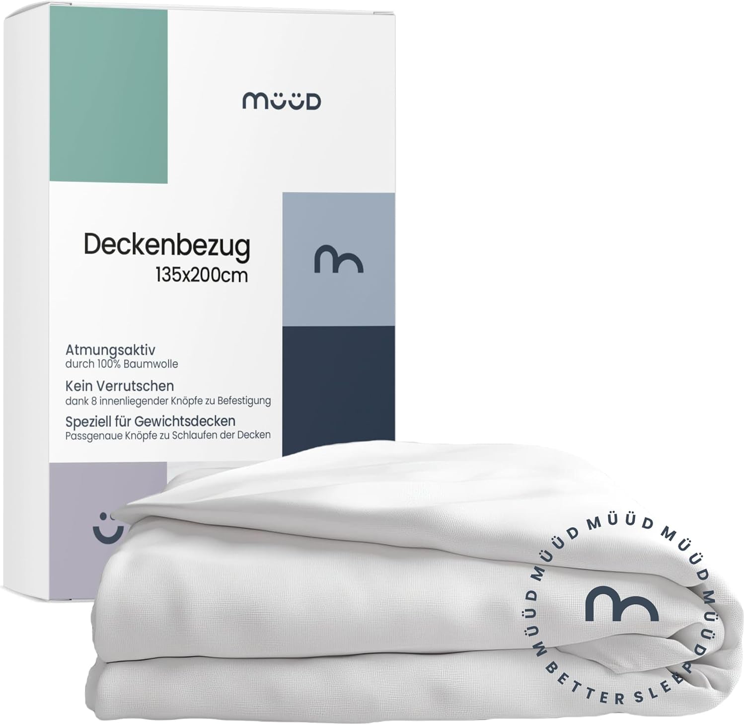 Coperta terapeutica da 7 kg I 135X200Cm I Per un sonno ristoratore I Coperta ponderata di alta qualità in cotone traspirante I Antistress e terapeutica - Inclusa scatola di imballaggio con maniglia per il trasporto Letti e coperte Besuche den müüd-Store Copripiumino 700 grammi