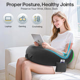 Cuscino da gioco e lettura, Cuscino da lettura per letto/divano/pavimento, Cuscino per alimentazione/Uncinetto con grande cuscino da gioco ergonomico, Cuscino da gioco per iPad/laptop - Nero