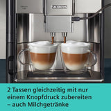 Macchina per caffè espresso automatica Siemens EQ.6 plus s700 TE657503DE, per molte specialità di caffè, montalatte, macinacaffè in ceramica, doppia funzione caffè, anticalcare, pulizia automatica a vapore, 1500 W, acciaio inossidabile