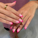 Punte francesi lunghe Colla glitter dorata su unghie lunghe quadrate Punta francese glitterata Unghie finte Set Unghie artificiali quadrate per le donne 24 pezzi