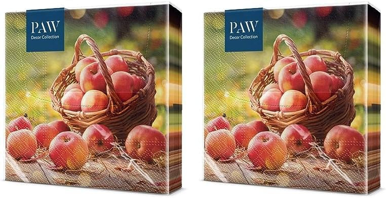 PAW - Tovaglioli 3 Veli (33 X 33 Cm) I 20 Pezzi I Perfetti per Compleanni, Feste, Appuntamenti I Decorazioni per la Tavola Autunnali I Tovaglioli di Carta Colorati - Petali Gialli Girasole I Girasole Danzante
