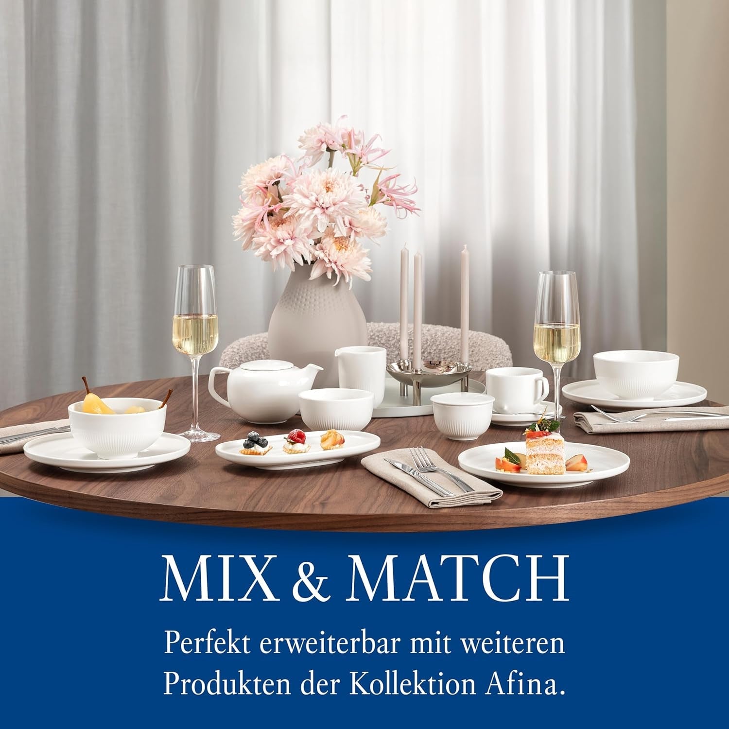 Villeroy & Boch - Tazza Latte Afina 170ml, Bianco, Lavabile in Lavastoviglie, Adatta al Microonde, Caraffa per Latte, Accessorio per caffè, Brocca in Ceramica, Piattino, Stoviglie, Porcellana Premium