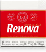 Tovaglioli di carta Renova, stile cocktail da tavola bianco - 90 tovaglioli (confezione da 2)