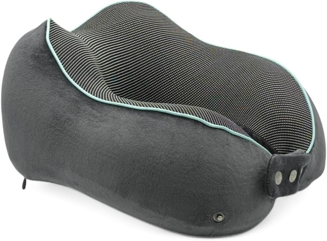 Cuscino collo aereo Flagshipper - cuscino collo adulto - cuscino collo auto - cuscino da viaggio in memory foam - lavabile con schienale stretto (velluto morbido e traspirante) - regolabile, grigio Naty Shop Cuscini ortopedici cervicali