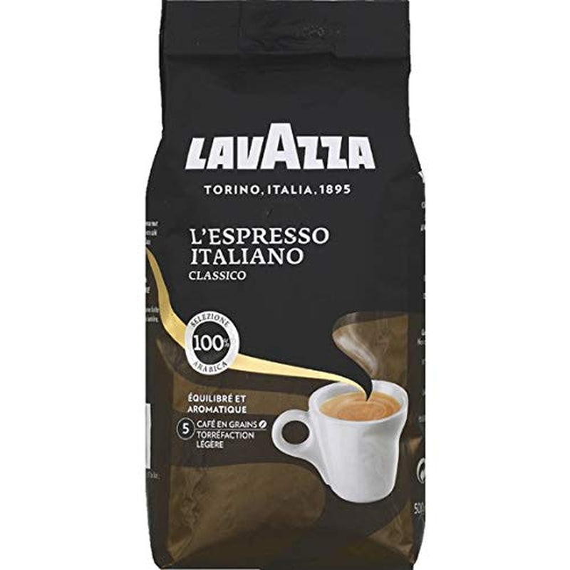 Caffè Lavazza Espresso Italiano in grani, Espresso 100% Arabica, equilibrato e aromatico, confezione da 500g