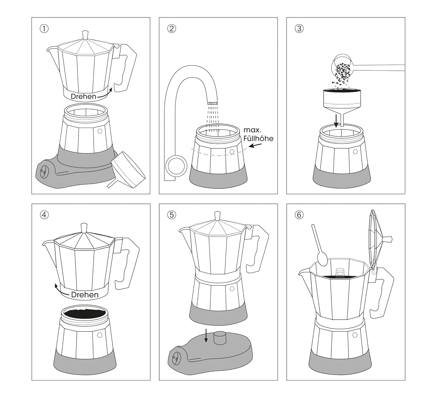 Macchina per caffè espresso Cilio Classico da 6 tazze | elettrico 480 W | Ø 11,5 cm Altezza: 25 cm | alluminio | rosso | piano cottura integrato | con funzione di ritenzione del calore e filtro riduttore | per viaggiare o campeggiare