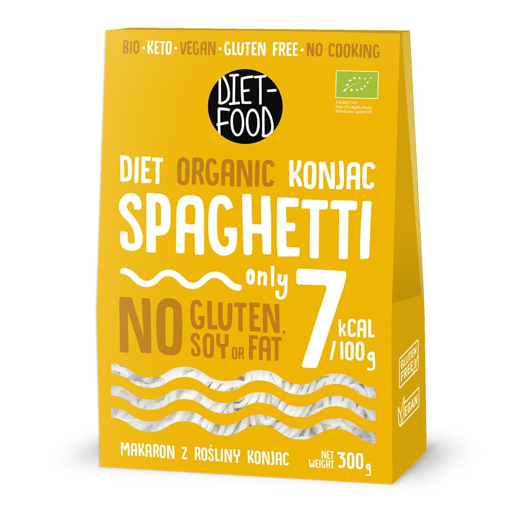 DIET-FOOD Riso istantaneo Shirataki Konjac biologico, a basso contenuto di carboidrati, a basso contenuto calorico, vegano, senza grassi, senza soia, senza glutine, cheto friendly, dimagrante, 300 grammi
