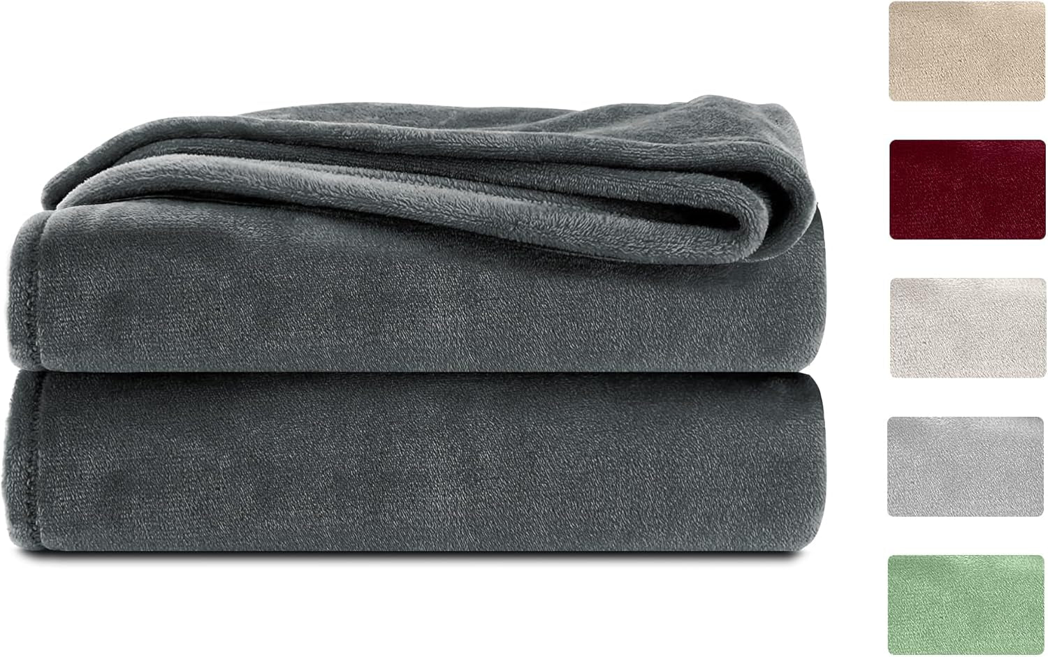 Komfortec soffice coperta, coperta comoda, coperta in pile, certificata Oeko-Tex, super morbida, 150X200 Cm, 260 G/M², beige Letti e coperte Besuche den Komfortec-Store Antracite 220 X 240 Cm