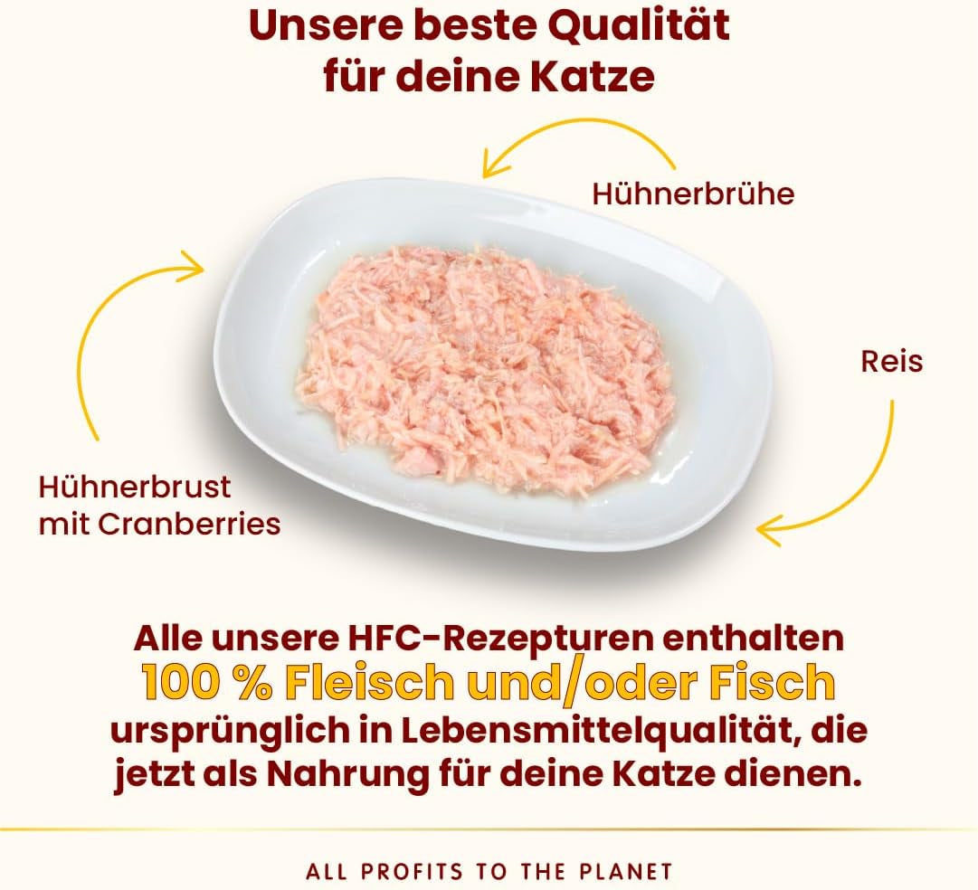 Almo Nature HFC Urinary Help - Nassfutter für Katzen - Unterstützung für die Harnwege - Hühnerbrust & Cranberries - Human Grade, Monoproteico, Senza Glutine - 24x50g