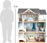 Casa delle bambole Small Foot Casa a schiera in legno a 3 piani con facciata aperta e 12 mobili per 3 anni e oltre 11802 Case delle bambole Bianco Grigio Naty Shop