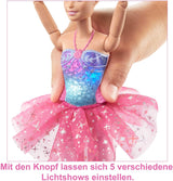 Barbie Dreamtopia, bambola ballerina di luce magica con tutù rosa e capelli biondi, 5 effetti luminosi e sonori, Barbie mobile, da 3 anni in su, bambole HLC25 Naty Shop