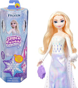 Mattel Disney The Ice Queen Elsa Fashion Doll Set, Spin & Reveal con 11 sorprese, inclusi 5 accessori, 5 adesivi e una scena di gioco, ispirata al film Disney, HTG25 Naty Shop Dolls Elsa Doll
