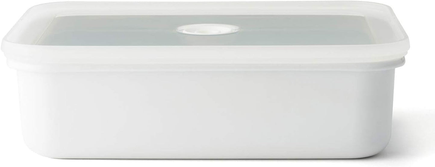 Latta smaltata per la conservazione degli alimenti sottovuoto | XL| 1,85 l | 23,5 x 17,5 x 7 cm | mantiene il cibo fresco più a lungo | protegge il cibo da batteri e infestazioni fungine | senza pompa a vuoto Contenitori per alimenti Naty Shop Flat Xl