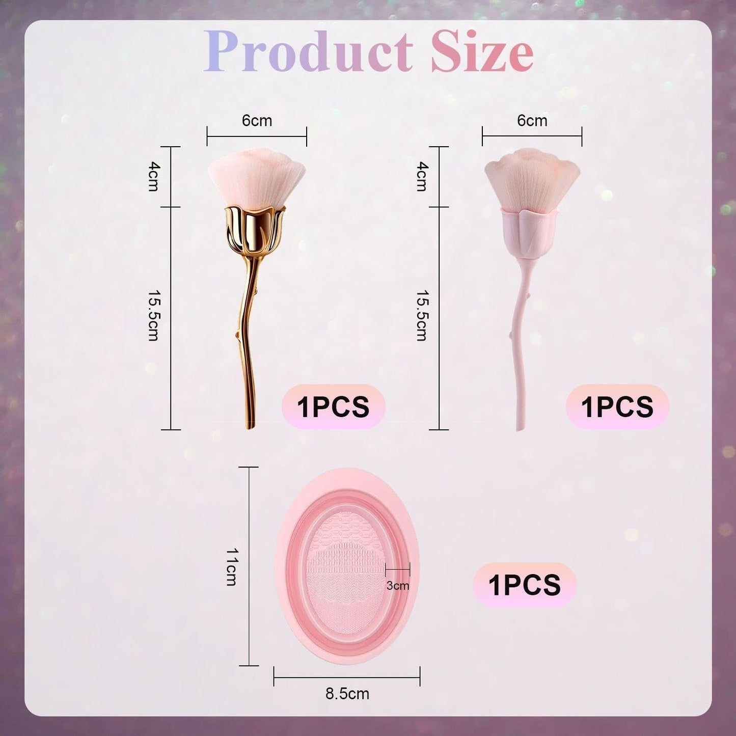 2 contenitori per il trucco dei blumen, 1 waschschüssel, pennelli per nail art, contenitori per il trucco del fondotinta, accessori per il trucco per nail art