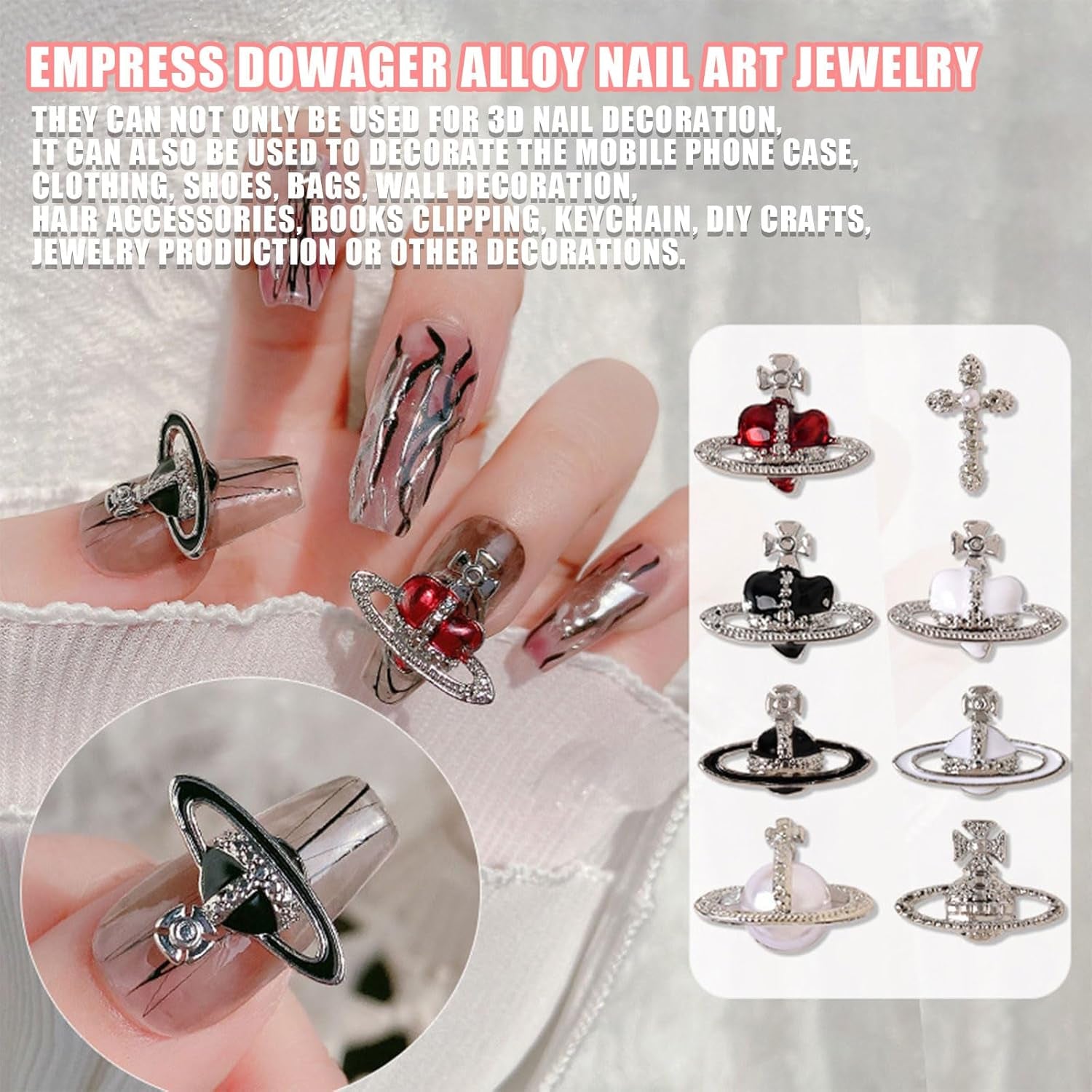 Planet Nail Art Charms, 32 Stück Saturn Shape Nagel Edelsteine ​​Für Acrylnägel, Glänzender Nagel Strasssteines Mädchen Nail Art DIY Handwerk Dekoration Zubehör