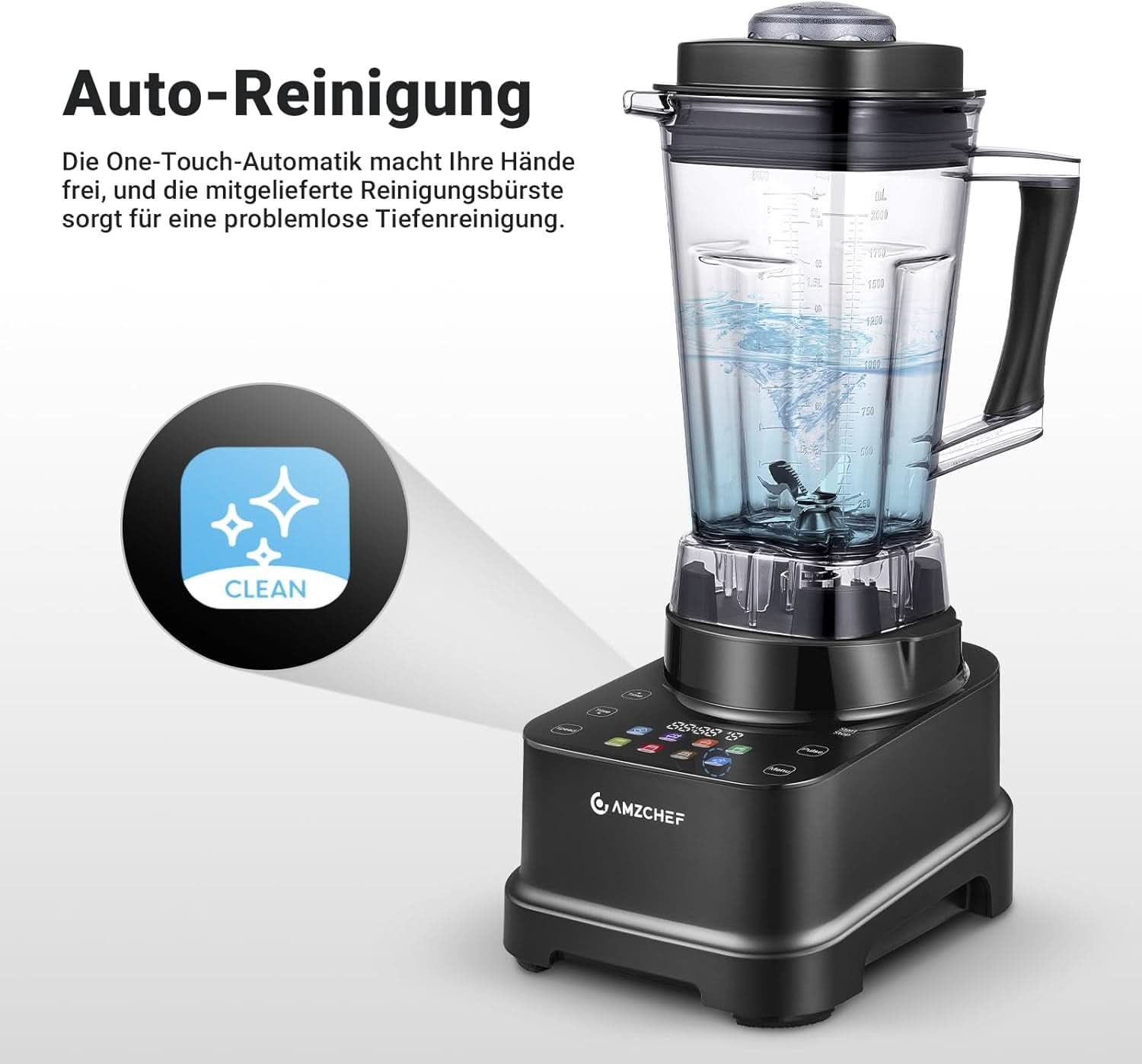 Frullatore AMZCHEF, 8 menu intelligenti e 10 velocità, touch screen LCD Kitchen Naty Shop