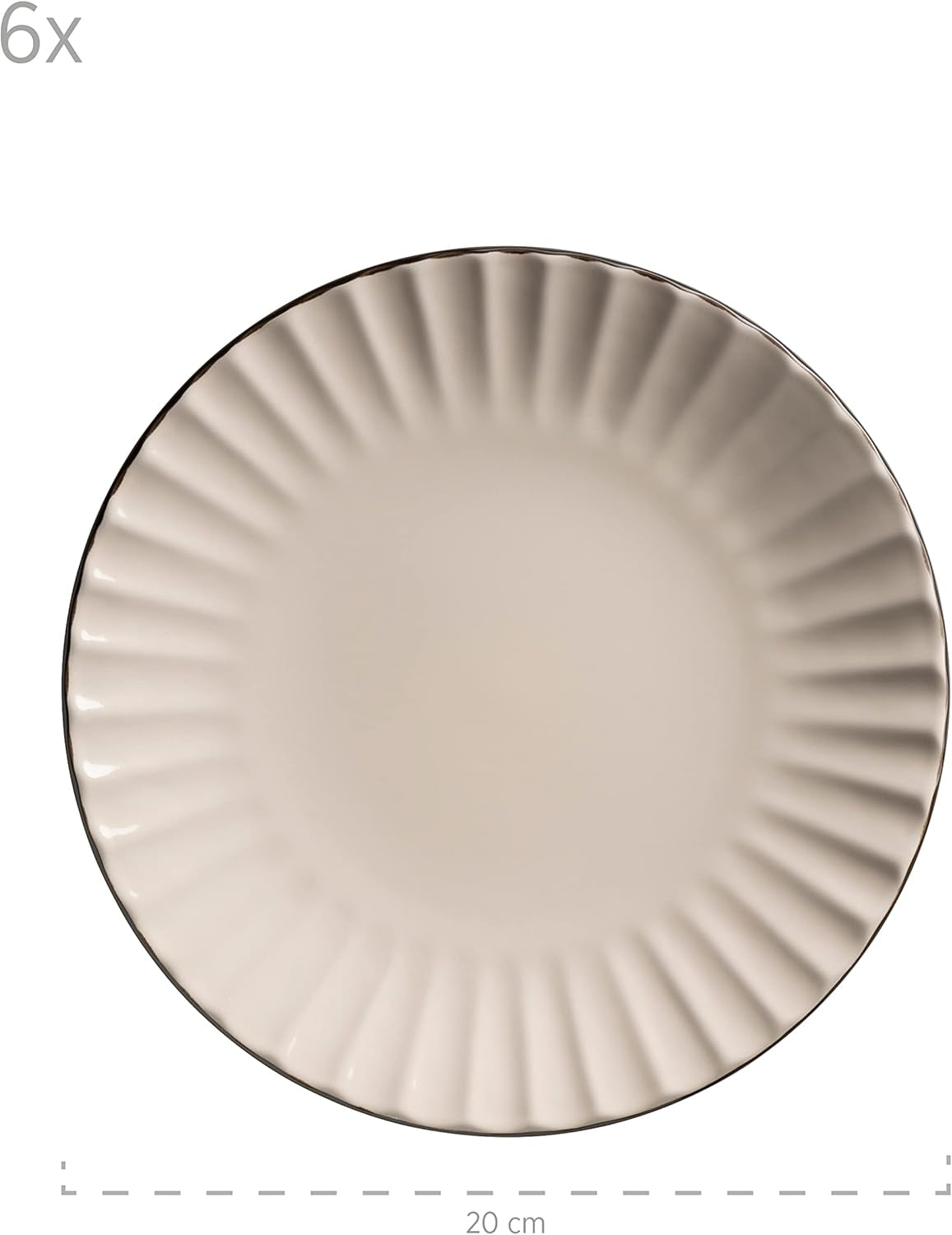 MÄSER 931967 Osita Retro Series 6 persone Wave Servizio da tavola, Set di stoviglie rotonde da 18 pezzi, Piatti piani, Piatti da dessert e Ciotole per cereali, Ceramica, Bianco crema