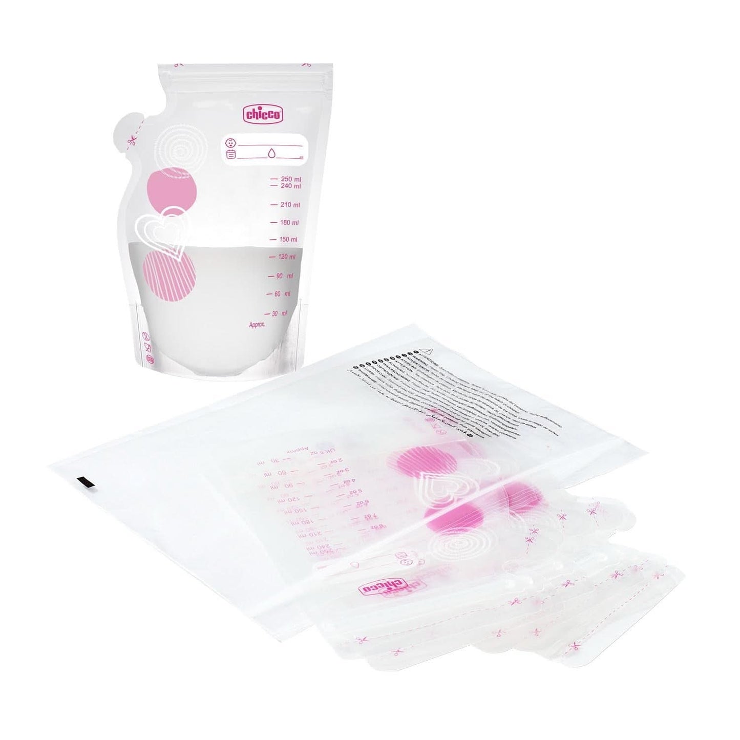 Busta latte Chicco da 30 pezzi, Ermetica, 250 ml Accessori Alimentazione e Allattamento Bebe Naty Shop
