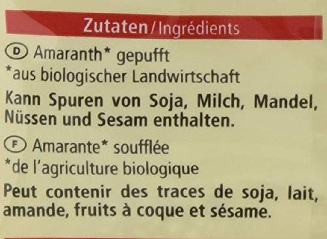 Amaranto espanso biologico, 125g