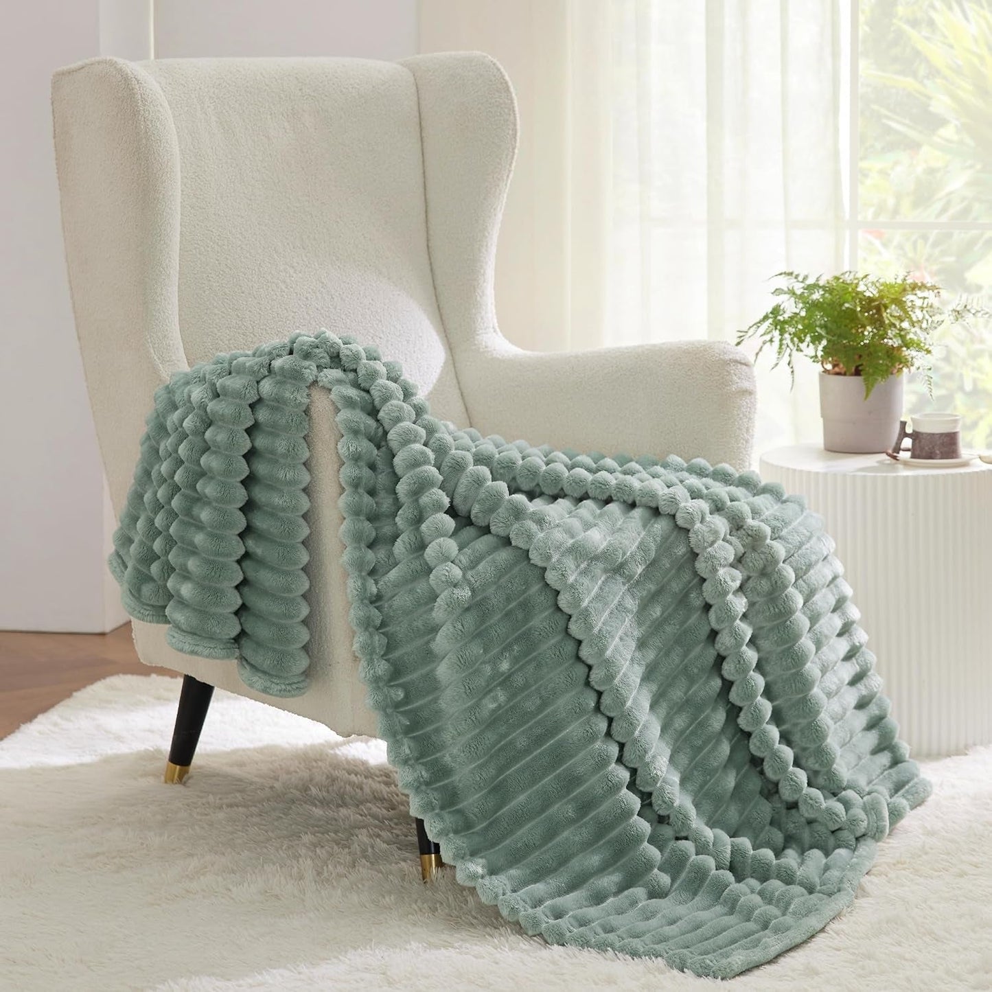 BEDSURE Coperta in pile verde salvia per divano - Coperte super morbide e accoglienti per donne, piccola coperta carina per ragazze, letti e coperte 127 x 152 cm Beuche den BEDSURE-Store