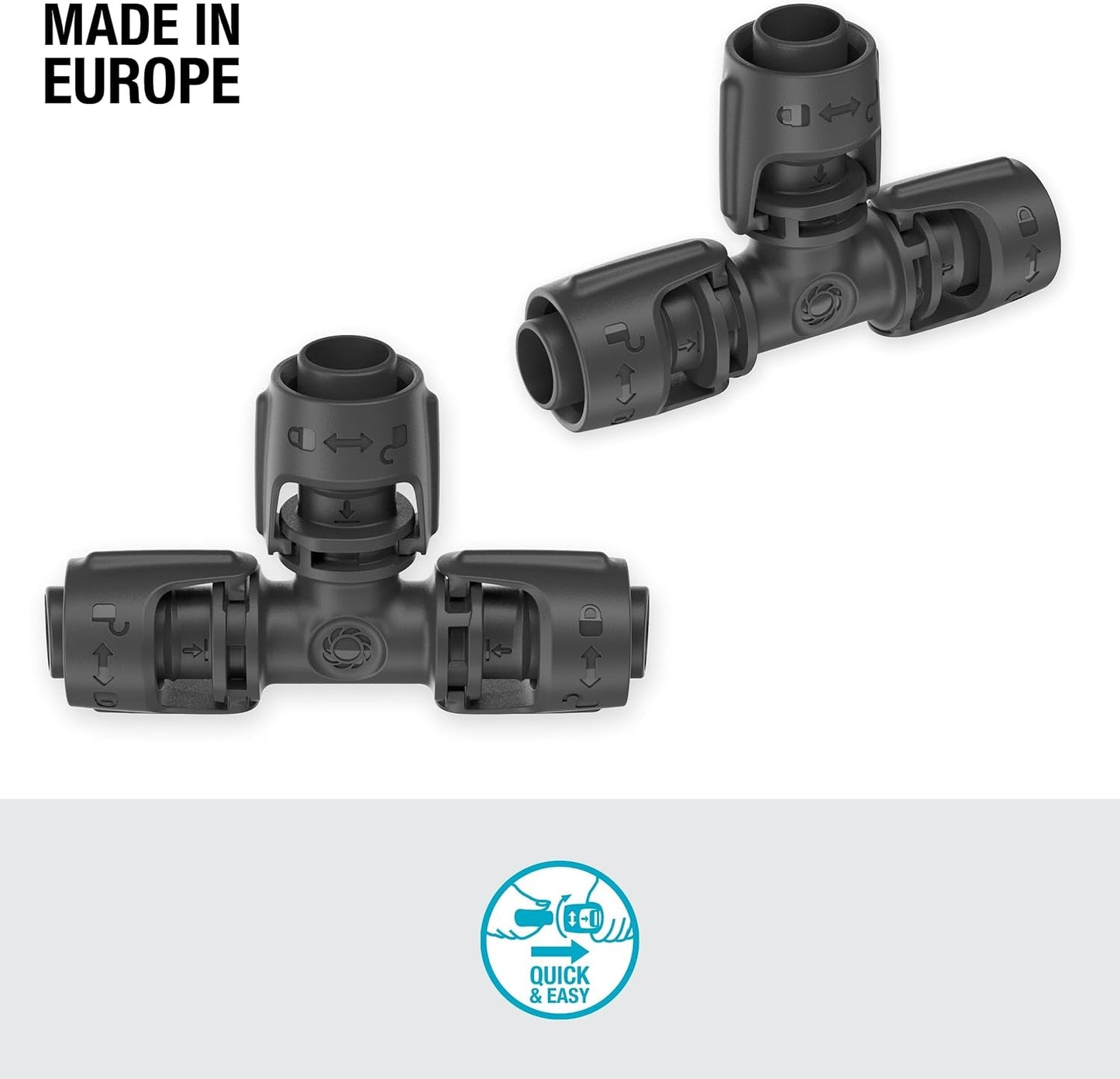 Gardena Sistema di irrigazione Micro-Drip Raccordo a T 13 mm (1/2"): Connettore per tubi di alimentazione da 13 mm, diramazione a T, irrigazione automatica, riutilizzabile (13201-20)