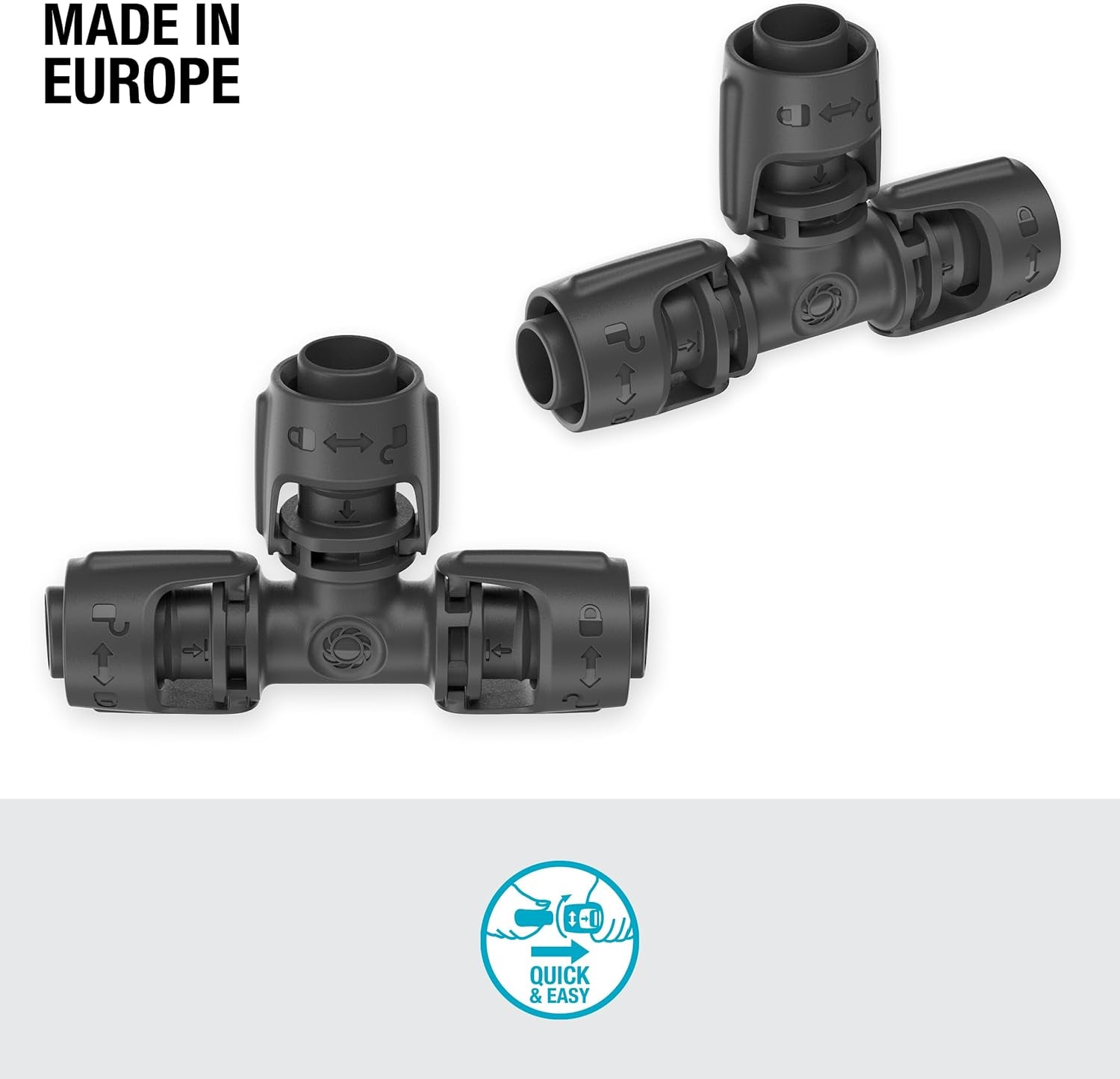 Gardena Sistema di irrigazione Micro-Drip Raccordo a T 13 mm (1/2"): Connettore per tubi di alimentazione da 13 mm, diramazione a T, irrigazione automatica, riutilizzabile (13201-20)