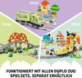 LEGO DUPLO Town Ferrovia interattiva grande, Giocattolo da costruzione per bambini dai 3 anni, Locomotiva Push & Go con luci e suoni, Parti di binari, Giocattolo educativo per bambini in età prescolare 10428 Set da costruzione Beuche den LEGO-Store