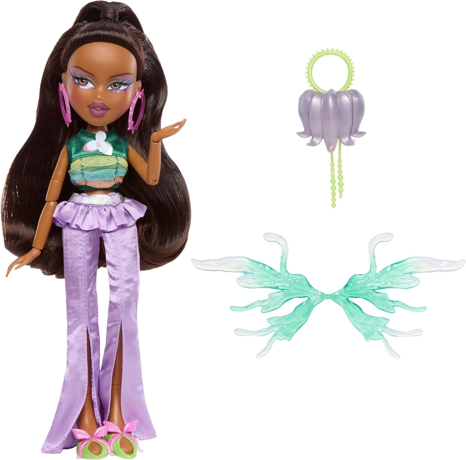 Bratz Fashion Pixiez Sasha Doll - Fantastica bambola da collezione con vera moda e accessori, ali che si trasformano in un anello