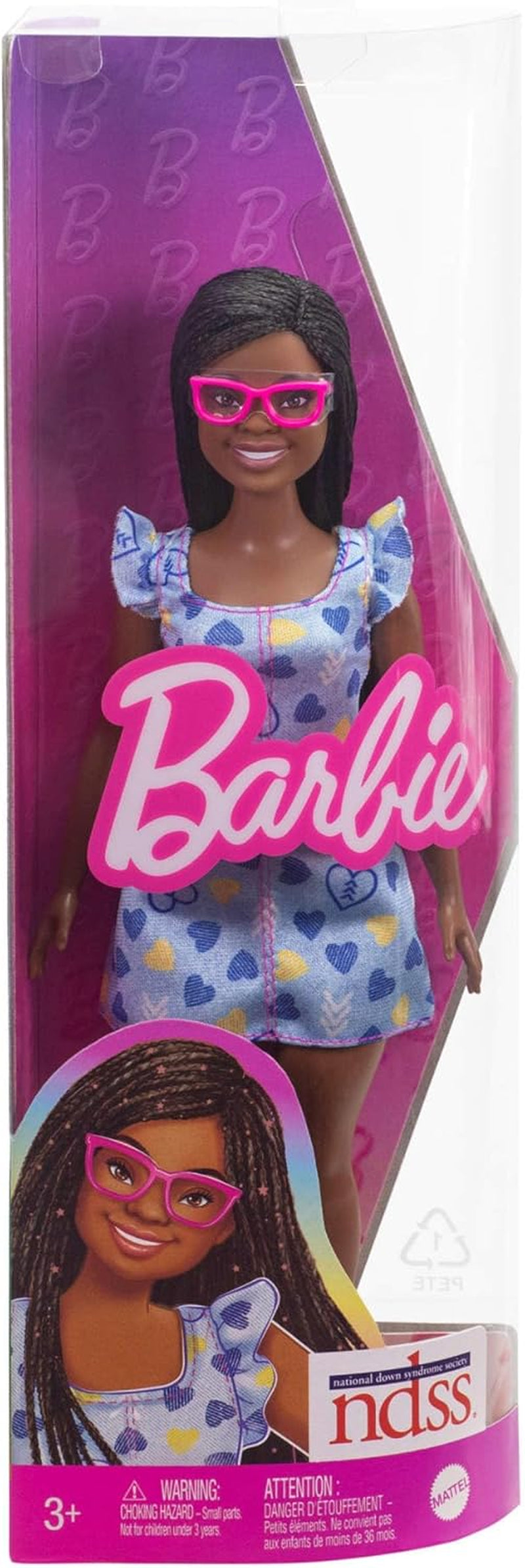 Bambola Barbie Fashionistas n. 229 con sindrome di Down in abito a cuore, sviluppato in collaborazione con la National Down Syndrome Society, HYK14 Naty Shop Dolls
