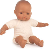 Bambole Miniland: bambola latinoamericana, 32 cm, corpo in tessuto morbido, confezione regalo