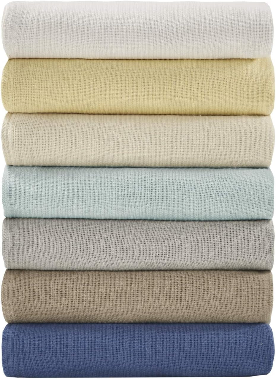 Coperta in cotone grigio twin in vimini Freshspun Madison Park Letti e coperte Madison Park