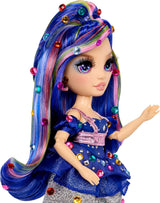 Rainbow High Be Dazzling - Genevieve Bleue - Bambola alla moda blu da 28 cm con strumento per abbellimenti, pietre preziose scintillanti e accessori per lo styling