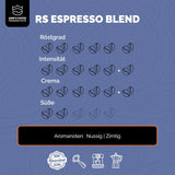 KING'S COFFEE - AMESTEC RS ESPRESSO - 1 kg di chicchi di caffè forti e aromatici - caffè a bassa acidità - caffè in grani interi - torrefazione in piccoli lotti dall'Italia - chicchi di caffè espresso per macchine completamente automatiche e macchine portafiltro