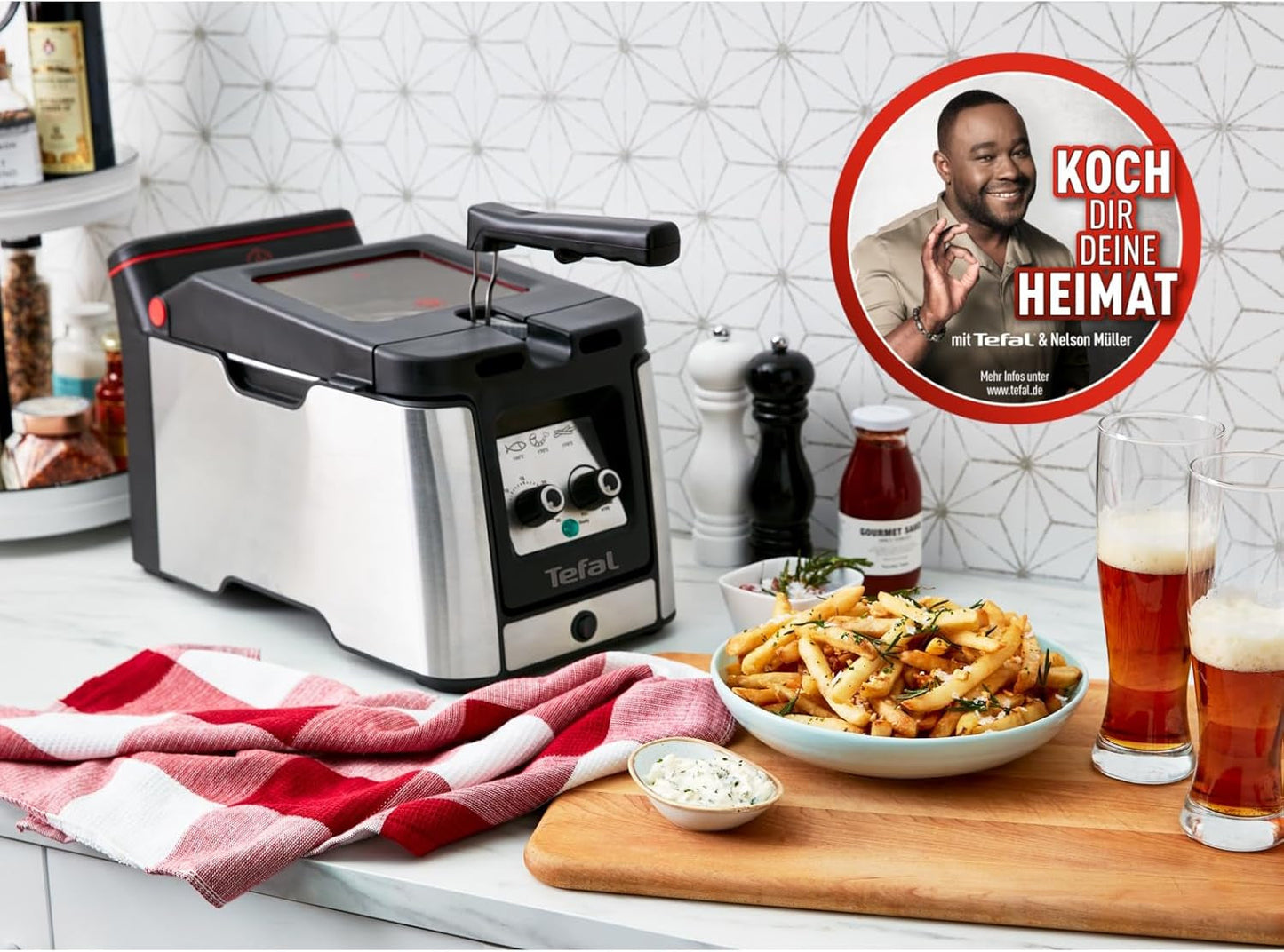 Friggitrice Tefal FR600D Clear Duo, frigge con meno fumo e odori, capacità 1,2 kg, termostato, timer, ampia finestra di visualizzazione senza nebbia Elettrodomestici Naty Shop