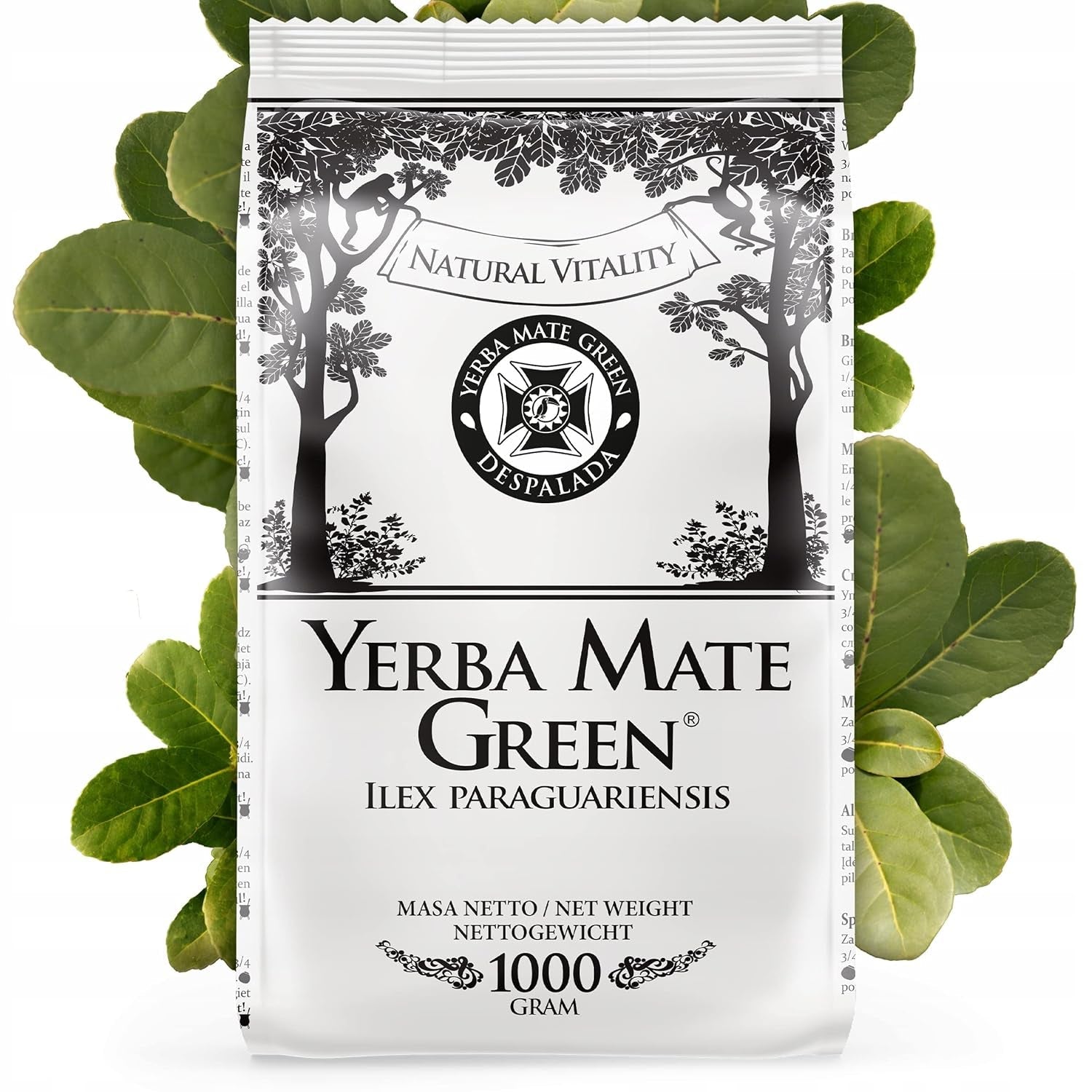 Yerba Brazil Despalada 1 kg ● Tè mate essiccato all'aria dalle foglie di mate ● Mate paraguaiano naturale 50 g ● Aroma naturale del tè mate ● Tè yerba mate senza additivi ● Tè mate sfuso