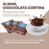 Cioccolata calda italiana Cortina gusto CLASSICO - (15 X 30 g) Monoporzione, busta, 450 g Cacao e Cioccolata Calda Naty Shop