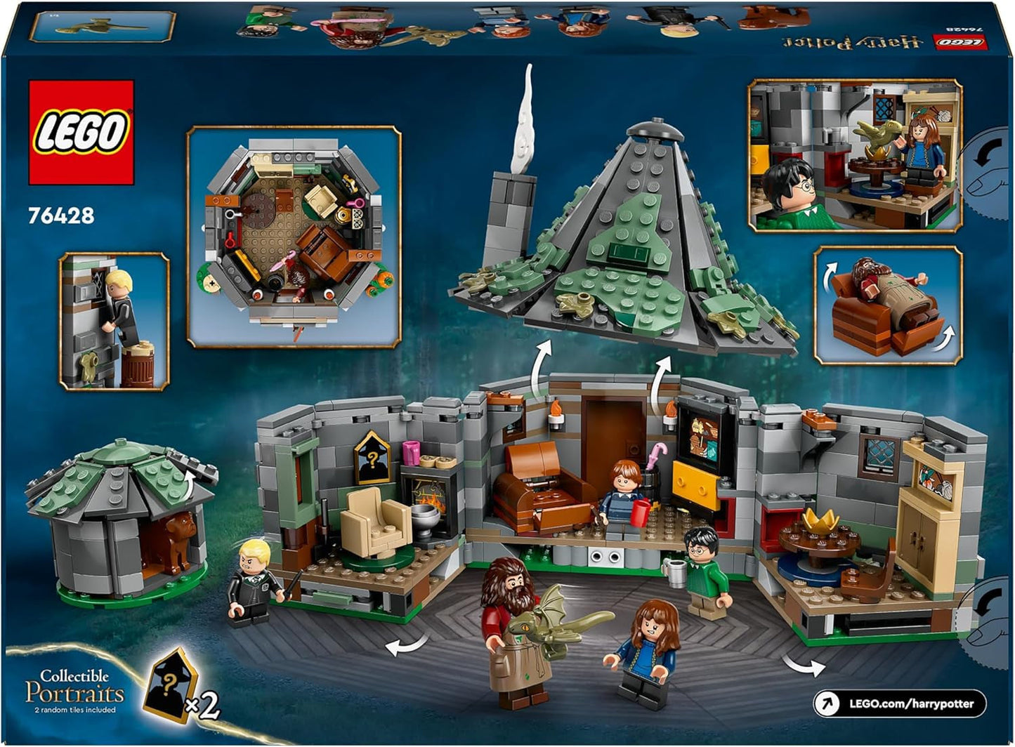 LEGO Harry Potter La capanna di Hagrid: set una visita inaspettata con 5 mini personaggi e 2 personaggi di animali, regalo per donne e uomini, giocattolo di avventure magiche, set fantasy 76428 Set di costruzione Beuche den LEGO-Store