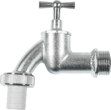 Rubinetto con corna - Filettatura maschio da 20,95 mm (1/2 pollice) - Include collegamento per tubo - Ottone di alta qualità - Ideale come rubinetto da esterno / Rubinetto a botte per pioggia / Rubinetto / Valvola di intercettazione / FLOR92590