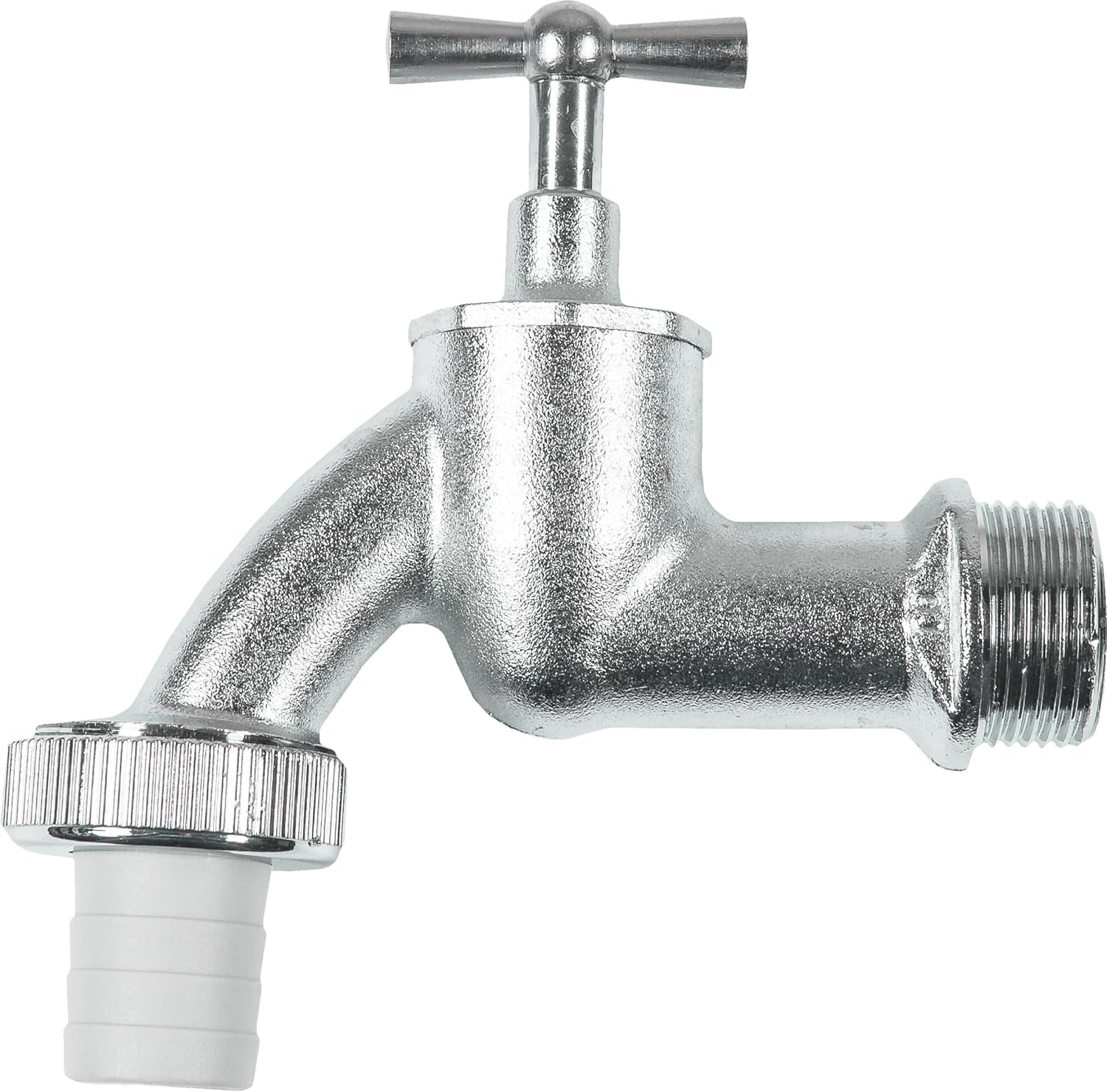 Rubinetto con corna - Filettatura maschio da 20,95 mm (1/2 pollice) - Include collegamento per tubo - Ottone di alta qualità - Ideale come rubinetto da esterno / Rubinetto a botte per pioggia / Rubinetto / Valvola di intercettazione / FLOR92590