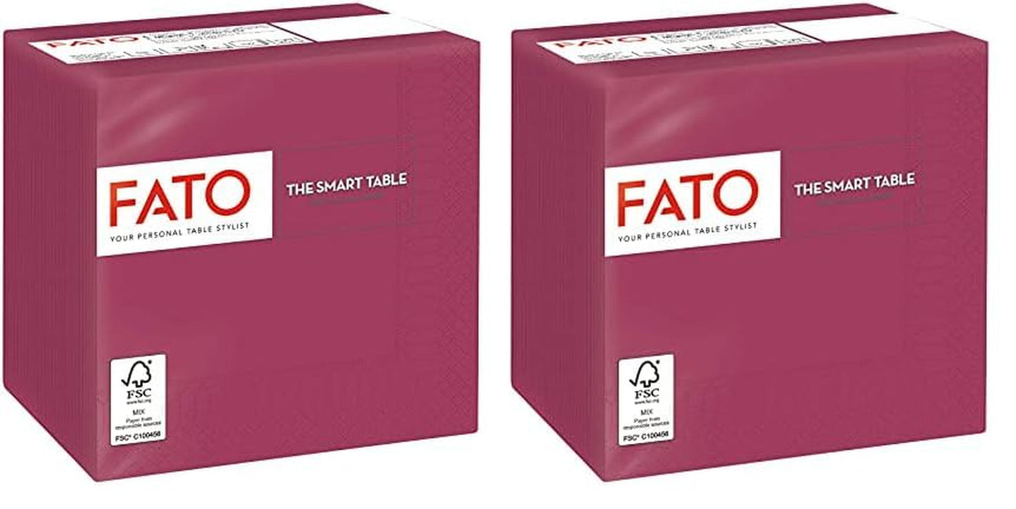 - Tovaglioli di Carta Usa e Getta, Ideali per Aperitivi e Cocktail, Confezione da 100 Tovaglioli, Formato 24X24, 4 Veli, 2 Veli, Colore Bordeaux, Carta 100% Pura Cellulosa, Certificato Fsc