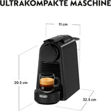 Macchina per caffè espresso con capsule Nespresso De'Longhi Essenza Mini, nera | Pressione della pompa 19 bar | Serbatoio dell'acqua 0,6 l | Per espresso e lungo | Piccola macchina per caffè espresso – Grandi momenti di caffè | EN85.B