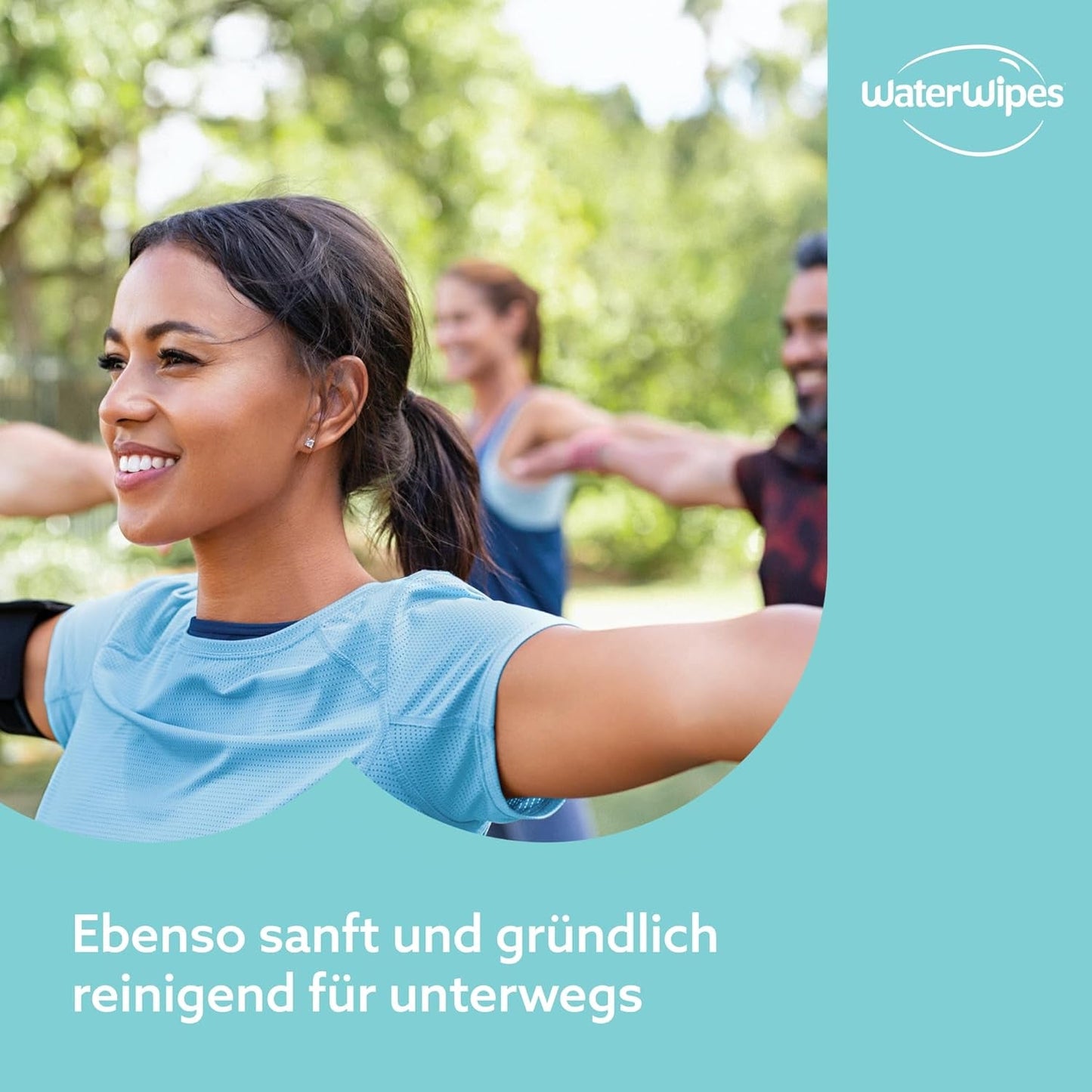 Salviettine umidificate WaterWipes Sensitive+ On The Go, 100 salviette (confezione da 10), 3 in 1 pulisce, cura, protegge, 99,9% acqua, salviette senza profumo