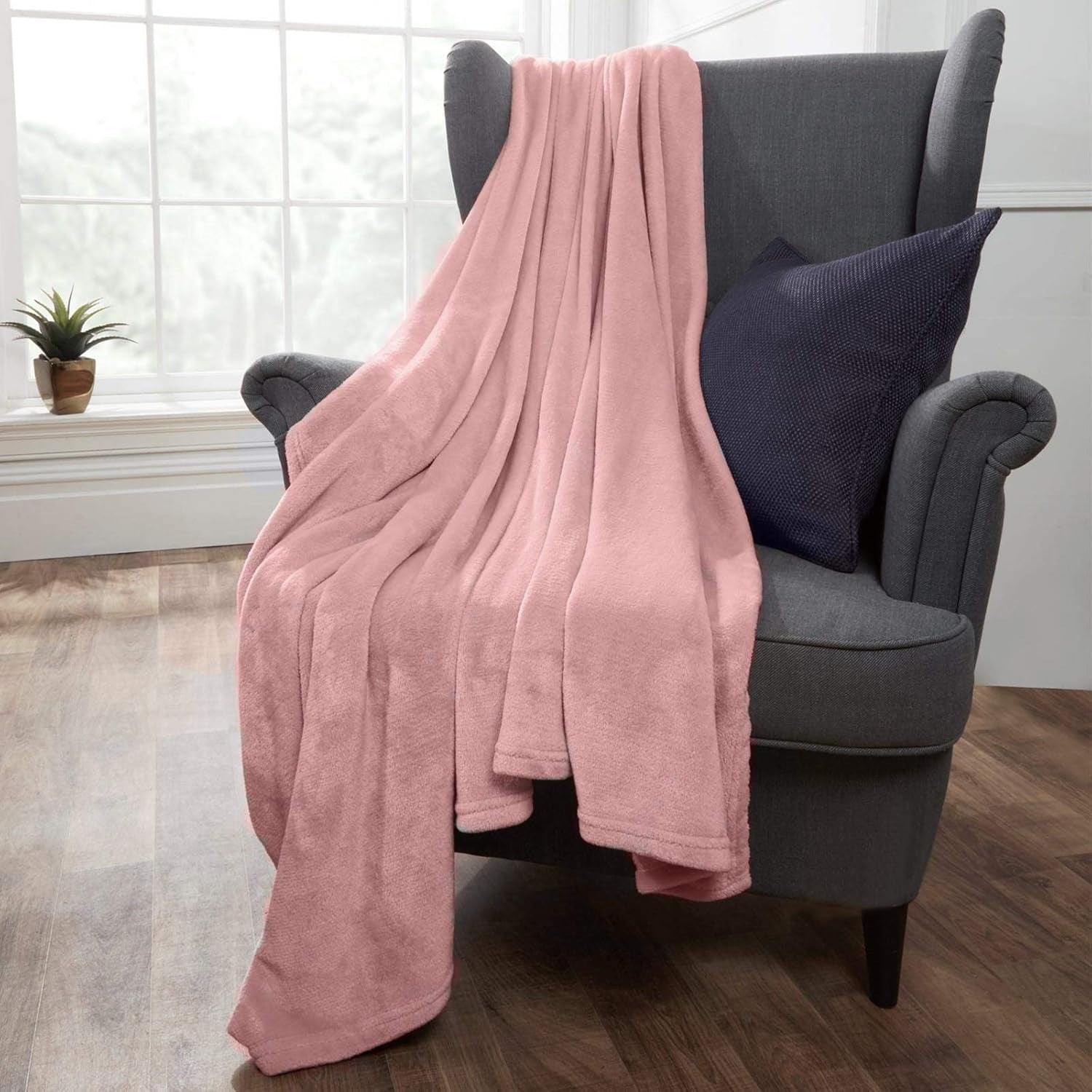 Coperta in pile di flanella Brentford, extra morbida, grande, soffice, calda, copriletto per camera da letto, letto singolo, divano, divano, rosa cipria - 120 x 150 cm Letti e coperte Beuche den Brentfords-Store