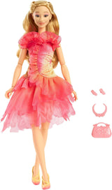 Mattel Wicked Glinda bambola alla moda e accessori con capelli biondi, varie pose possibili e abito da ballo staccabile, HXT63