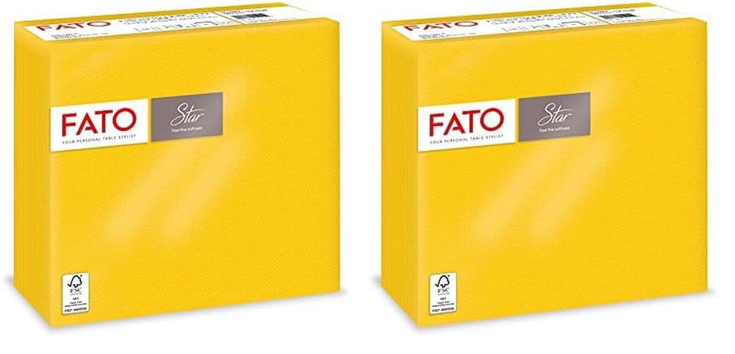 - Carta velina usa e getta morbida e delicata, confezione da 40 fazzoletti, misura 38X38 piegati in 4, 2 strati, colore giallo, carta di pura cellulosa 100%, certificata FSC (confezione da 2)